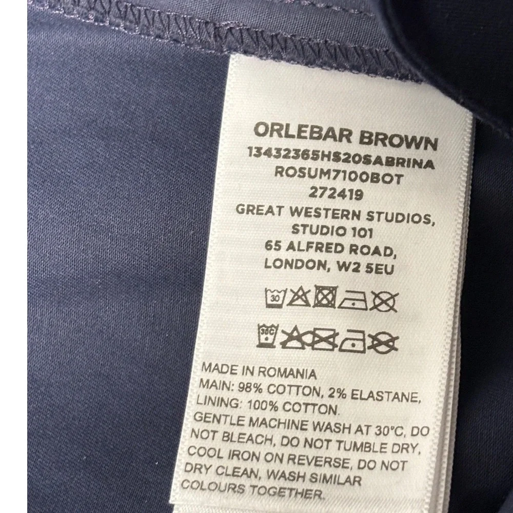 Orlebar Brown Women's Sabrina Shorts Size‎ 6 Navy Cotton Stretch